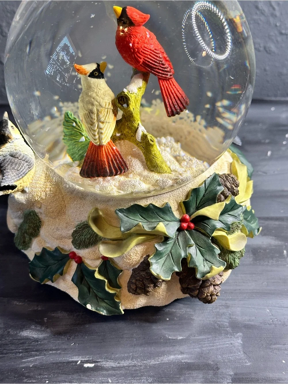 Vintage Lenox winter Greetings musical snow globe
